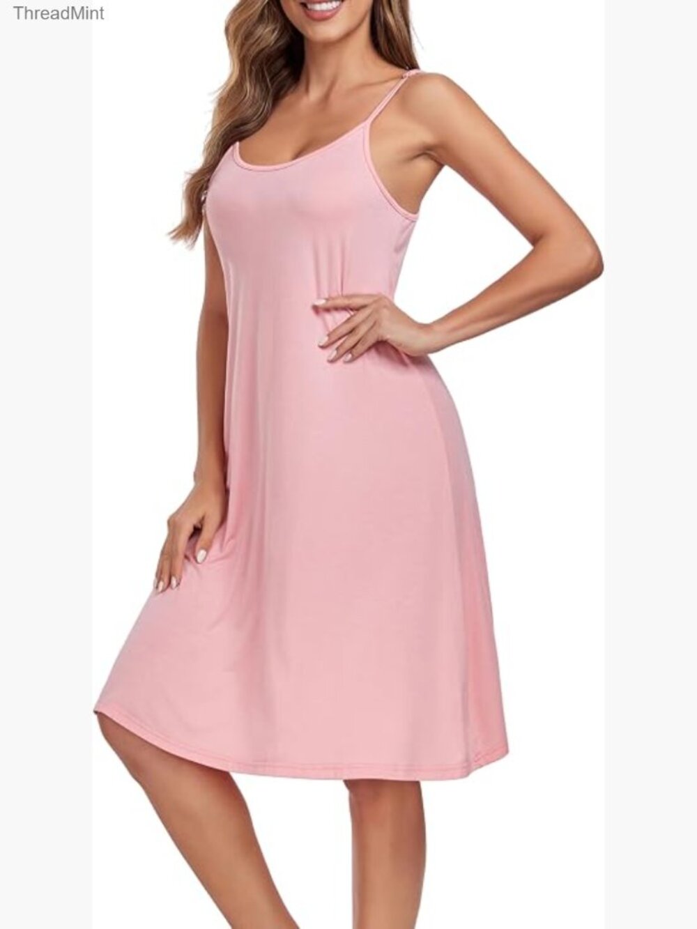 Women's Full Slip Adjustable Spaghetti Strap Sleepwear Cami Dress